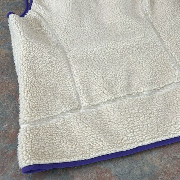 Patagonia Retro Fleece Vest Woman’s Small cream Purple - Picture 8 of 10
